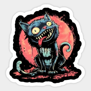 Creepy Cat Zombie Sticker